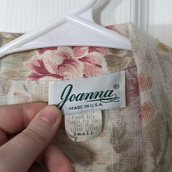 Vintage Joanna Cream/Pink Floral Longline Open Front Blazer Size‎ Small - Picture 2 of 6